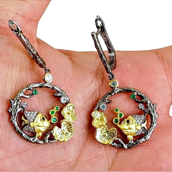 Pond Life Artisan Earrings - Picture 2 of 6